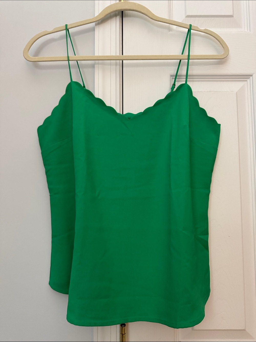 J. Crew Emerald Green Scalloped V-Neck Camisole